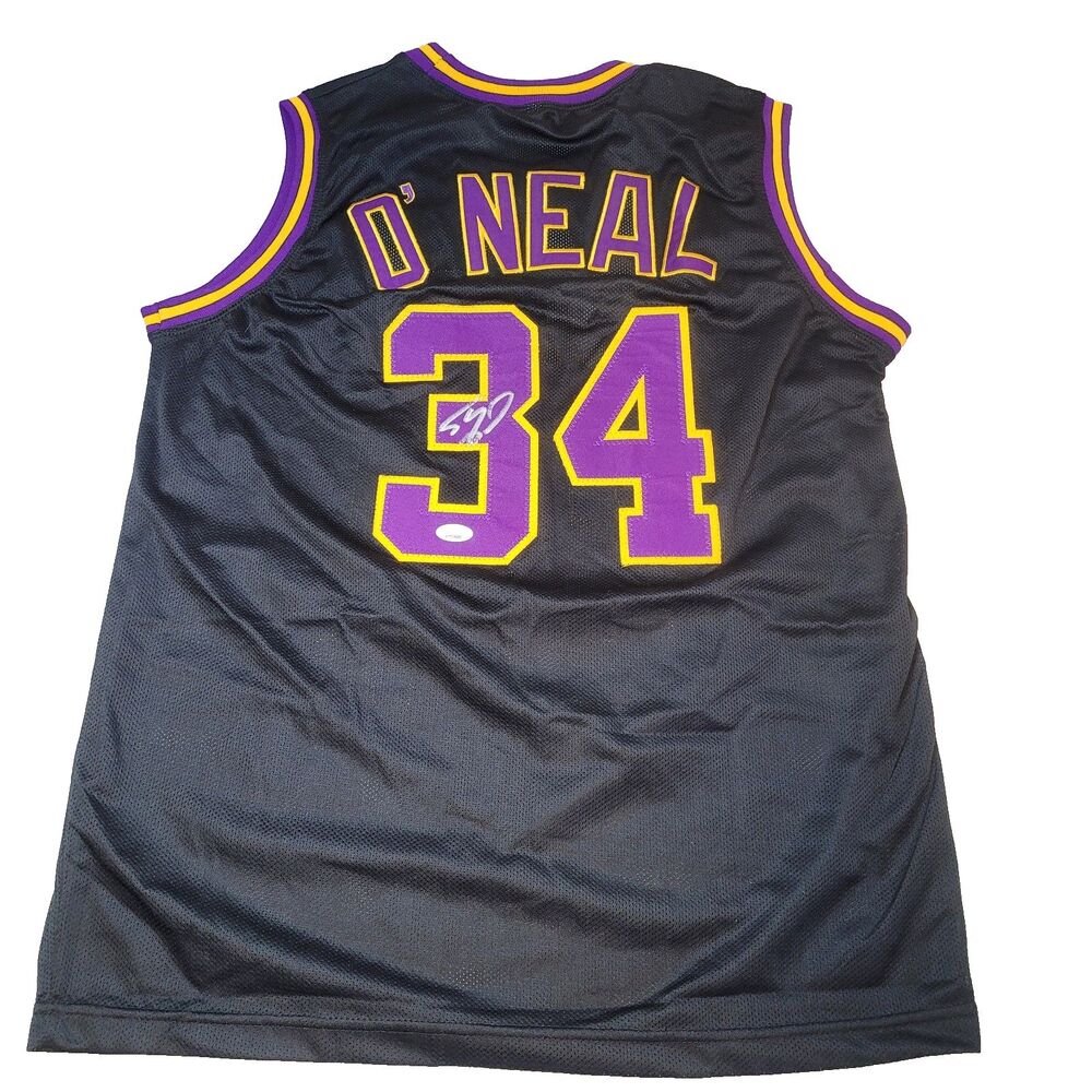 Autographed/Signed SHAQUILLE SHAQ O'NEAL JSA COA XL Los Angeles Black Jersey